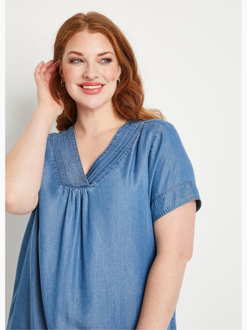 Robe courte droite tissu lyocell - Afibel - Kiabi