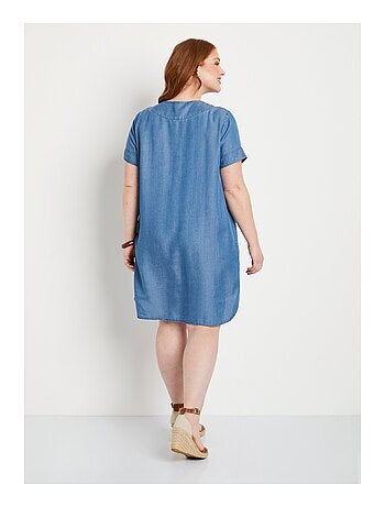 Robe courte droite tissu lyocell