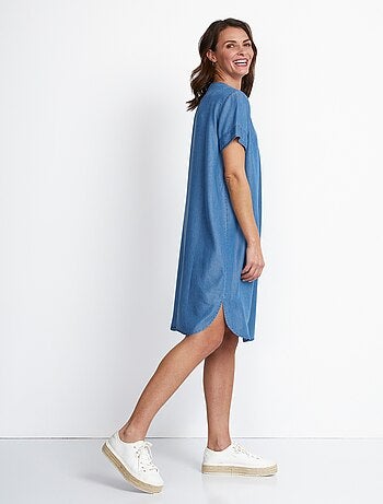 Robe courte droite tissu lyocell