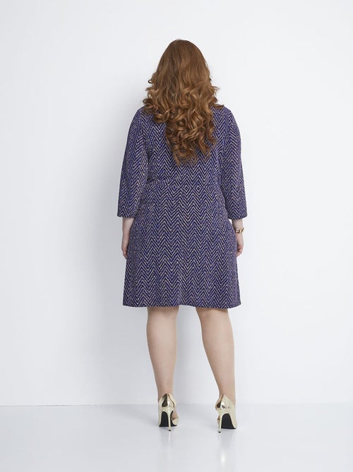 Robe courte effet cache-coeur maille pailletée - AFIBEL - Kiabi