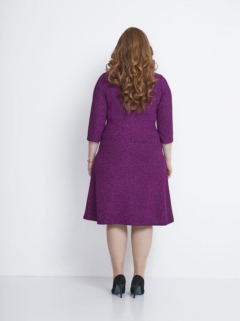 Robe courte effet cache-coeur maille pailletée - AFIBEL Rose - Kiabi