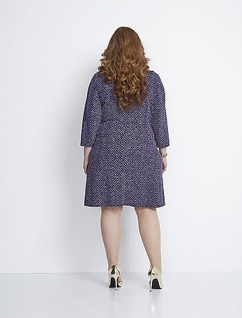 Robe courte effet cache-coeur maille pailletée