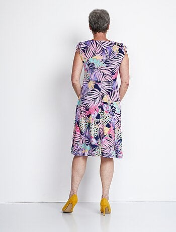 Robe courte effet cache-coeur nouettes épaules - Afibel