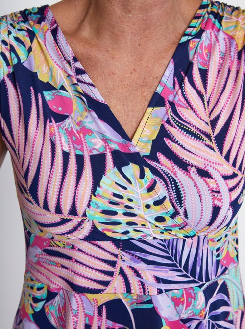 Robe courte effet cache-coeur nouettes épaules - Afibel - Kiabi