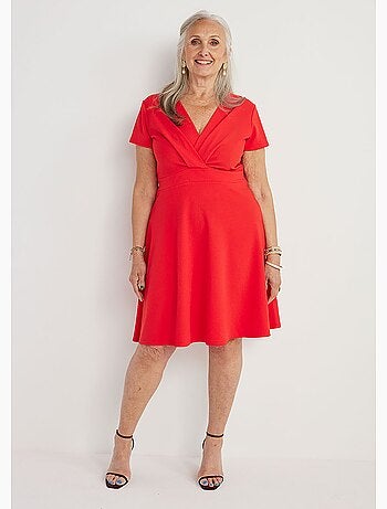 Robe courte effet drapé maille gaufrée - AFIBEL