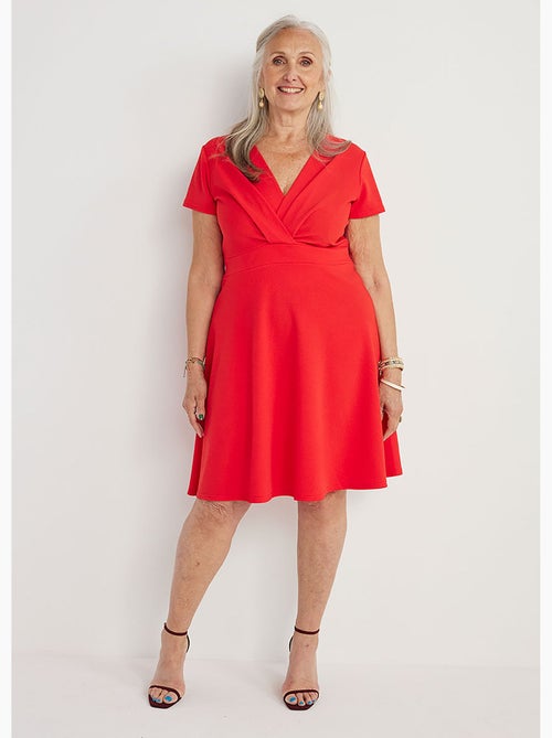 Robe courte effet drapé maille gaufrée - AFIBEL - Kiabi
