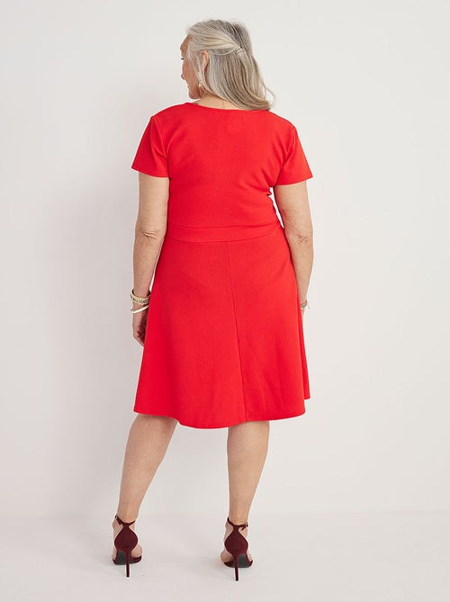 Robe courte effet drapé maille gaufrée - Kiabi