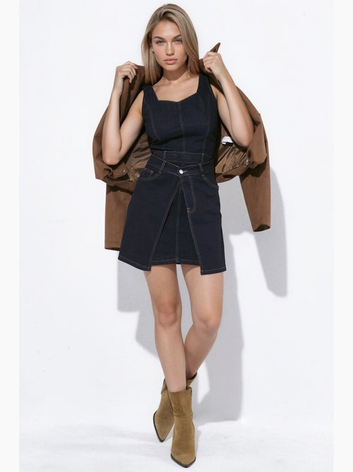 Robe courte en denim à bretelles hiccup - Kiabi Robe courte en denim à bretelles hiccup - Kiabi