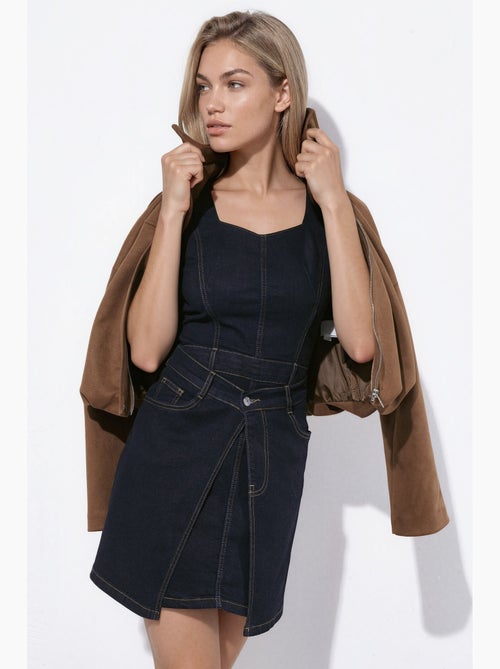 Robe courte en denim à bretelles hiccup - Kiabi Robe courte en denim à bretelles hiccup - Kiabi