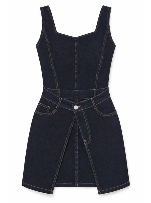 Robe courte en denim à bretelles hiccup - Kiabi Robe courte en denim à bretelles hiccup - Kiabi