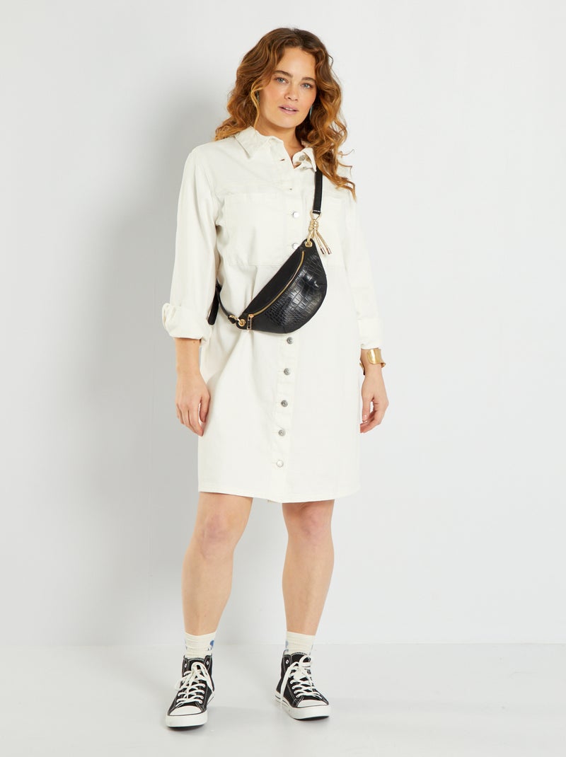 Robe courte en denim blanc - Kiabi