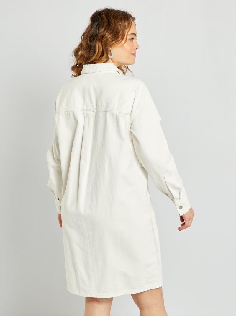 Robe courte en denim blanc - Kiabi