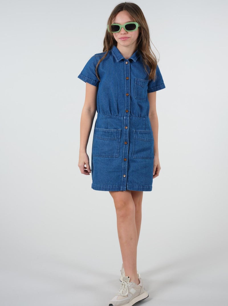Robe courte en denim 'Deeluxe' Bleu - Kiabi