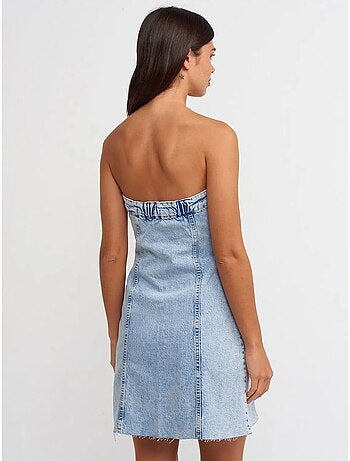 Robe courte en denim sans bretelles dilvin