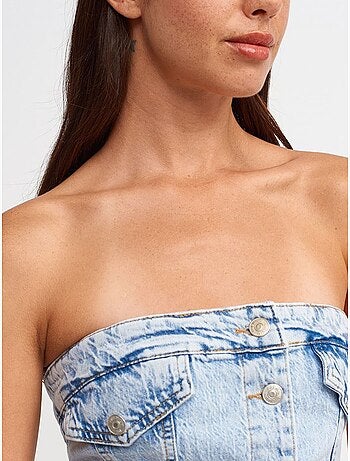 Robe courte en denim sans bretelles dilvin