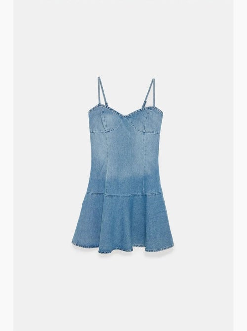 Robe courte en denim sans manches dilvin - Kiabi Robe courte en denim sans manches dilvin - Kiabi