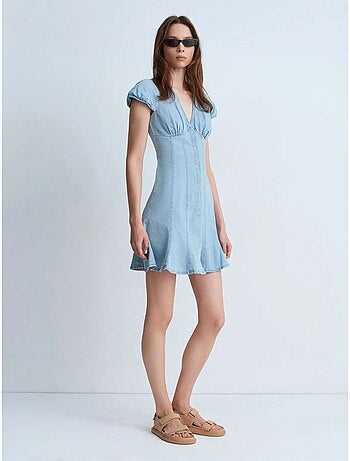 Robe courte en denim trapèze dilvin