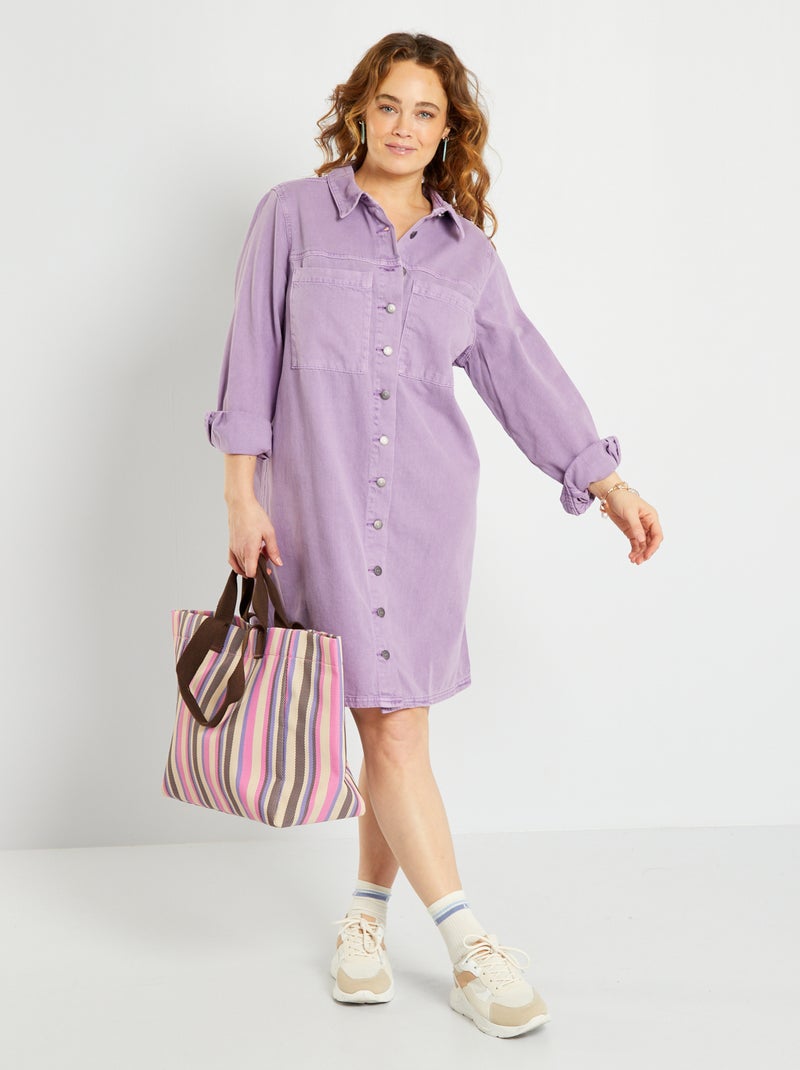 Robe courte en denim Violet - Kiabi