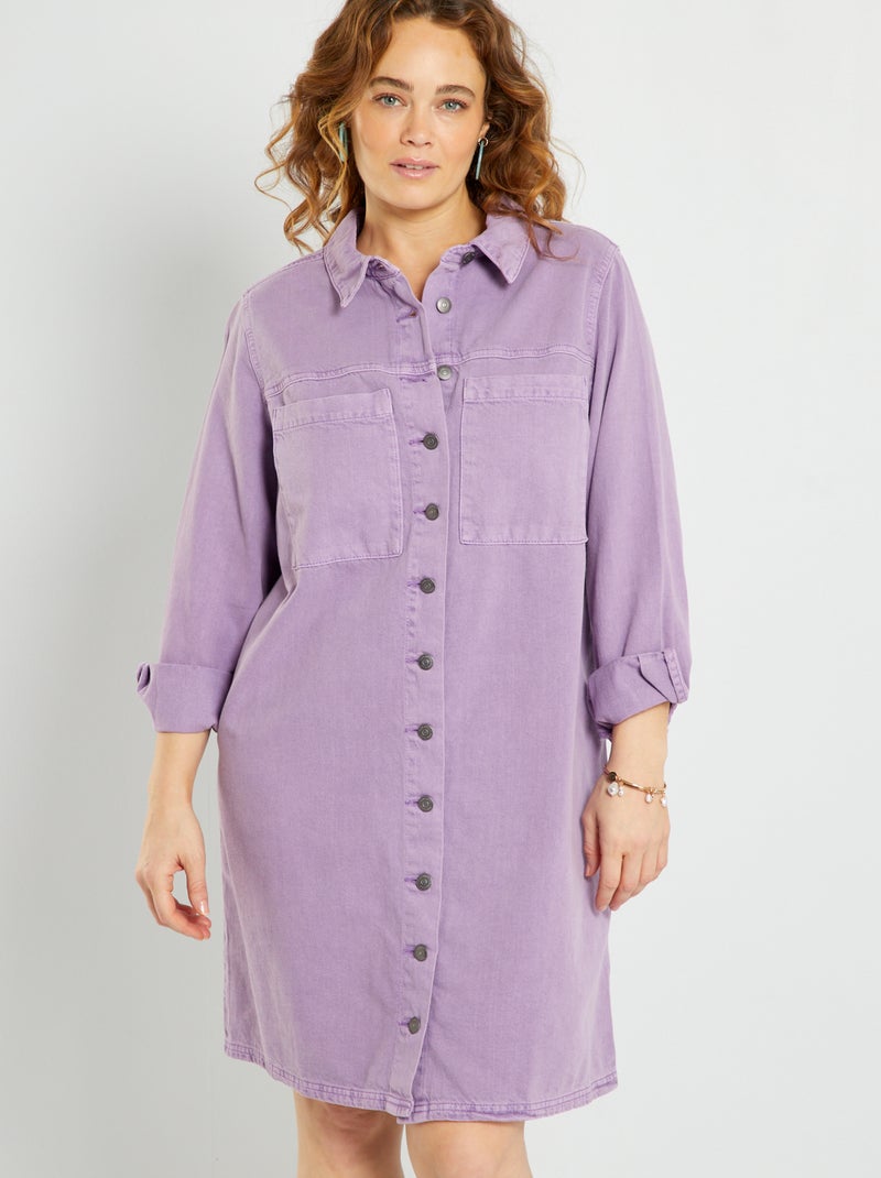 Robe courte en denim Violet - Kiabi