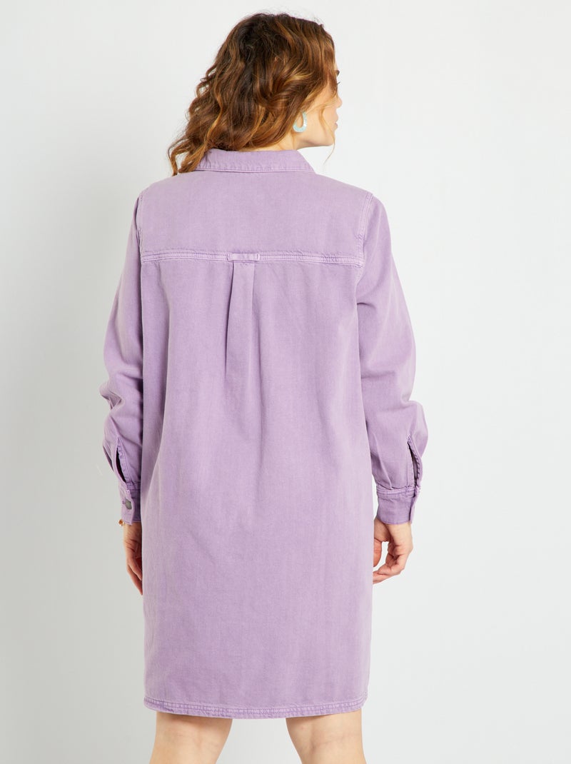 Robe courte en denim Violet - Kiabi