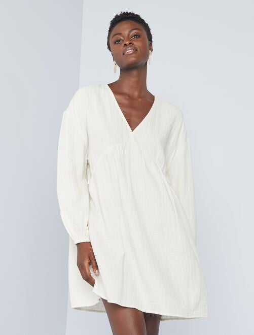 Robe courte en gaze de coton - Kiabi