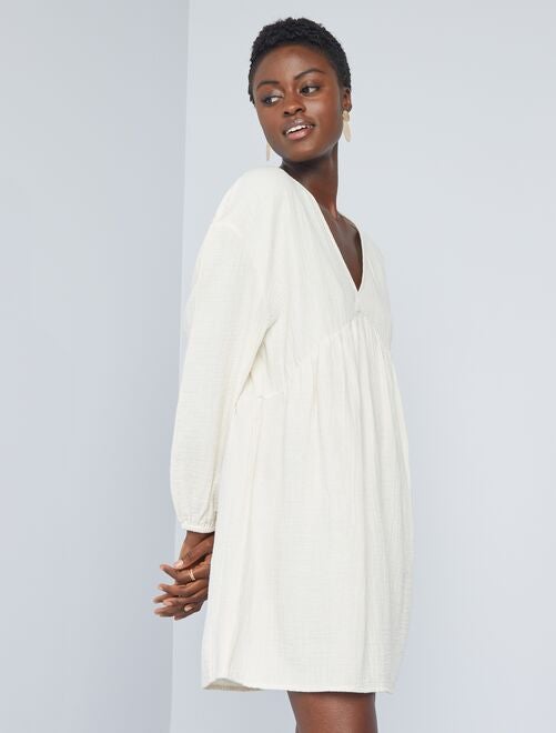 Robe courte en gaze de coton - Kiabi