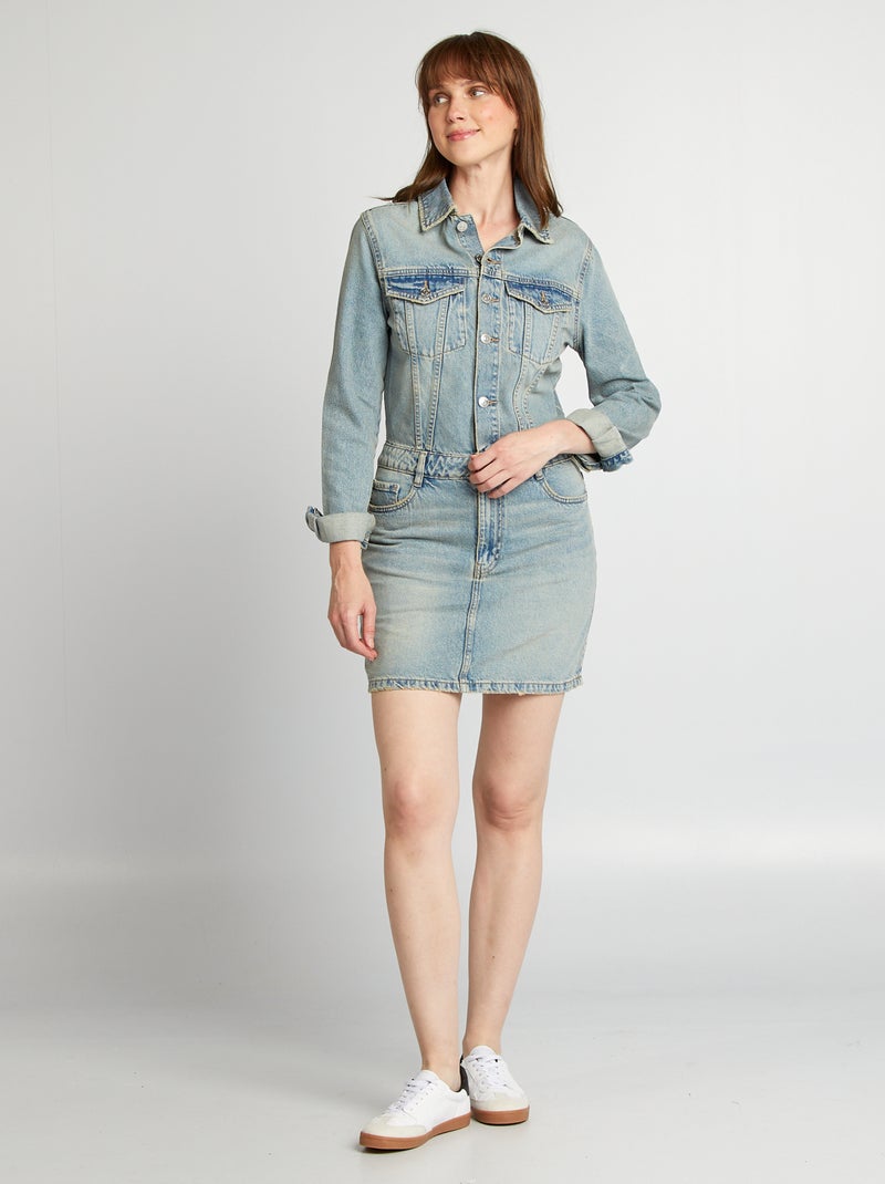 Robe courte en jean Bleu - Kiabi