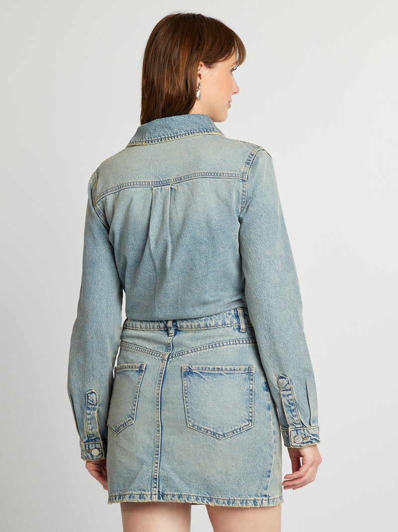 Robe courte en jean Bleu - Kiabi