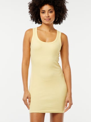 Robe courte en maille côtelée