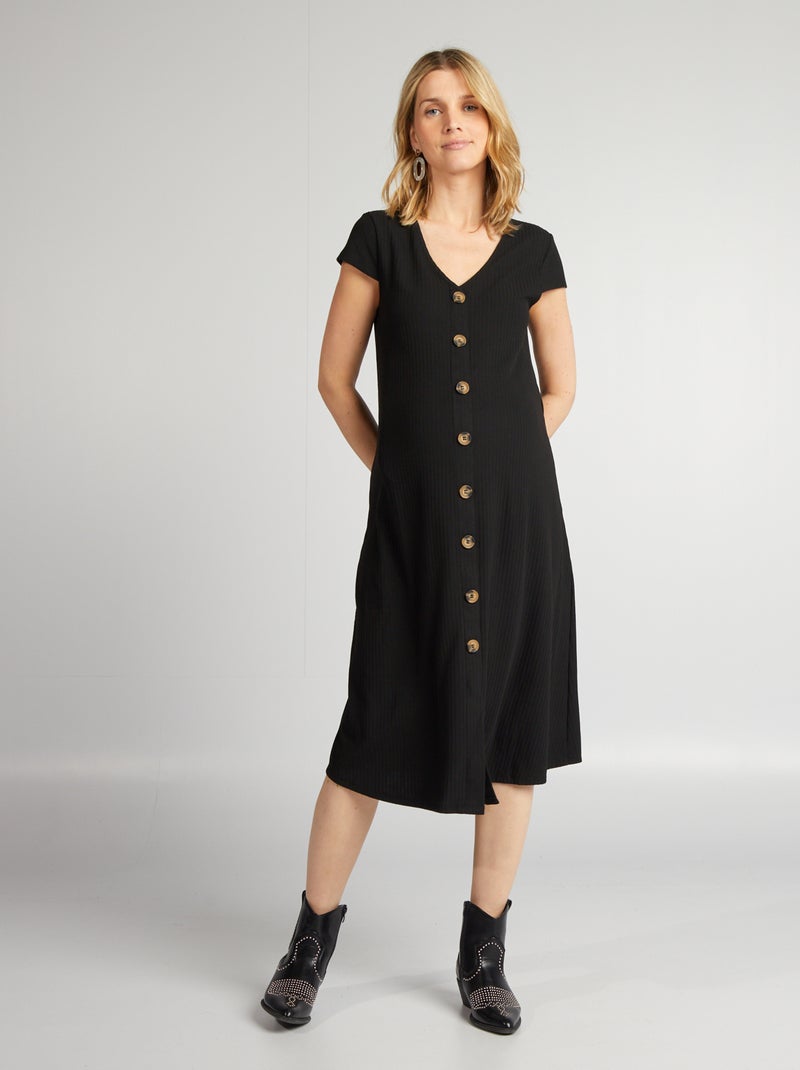 Robe courte en maille côtelée 'Only Maternity' noir - Kiabi