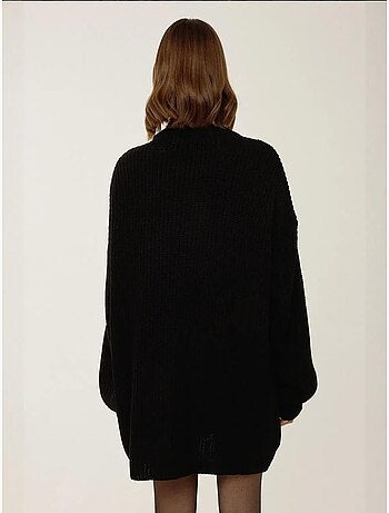 Robe courte en maille coupe décontractée col rond hiccup