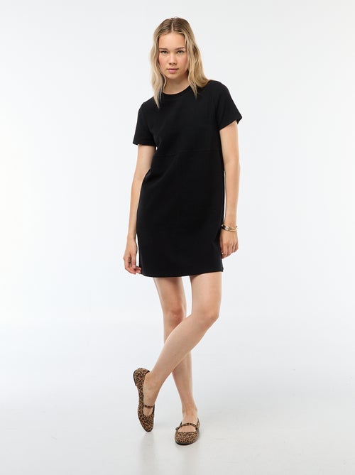 Robe courte en maille doudou côtelée - Kiabi