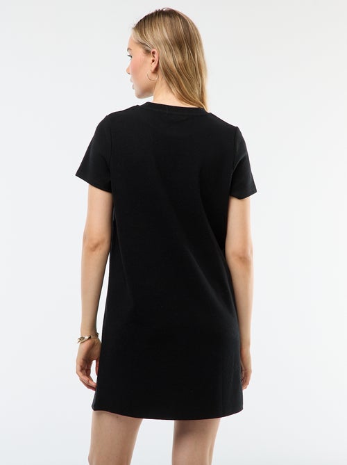 Robe courte en maille doudou côtelée - Kiabi