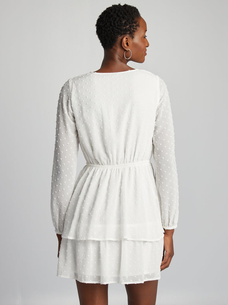 Robe courte en plumetis blanc - Kiabi