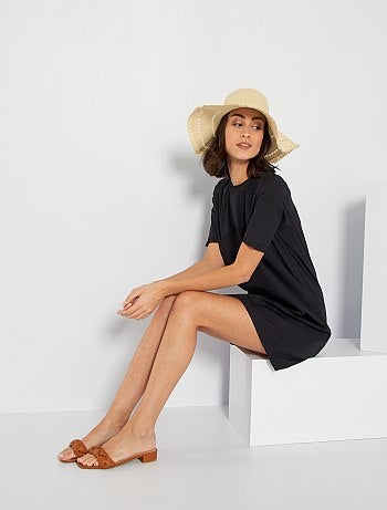 Robe courte en popeline