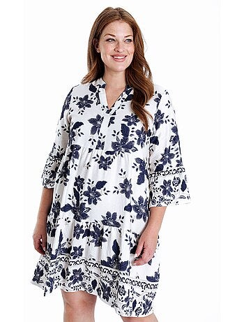 Robe courte en viscose imprimé floral PAPRIKA