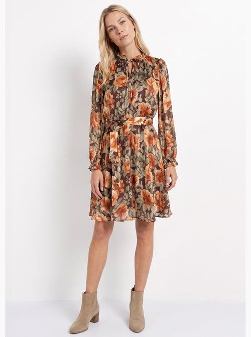 Robe courte en voile imprimé automnal - afibel - Kiabi Robe courte en voile imprimé automnal - afibel - Kiabi