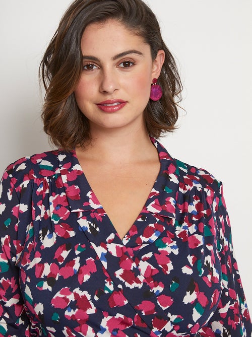 Robe courte évasée cache-coeur imprimée - AFIBEL - Kiabi