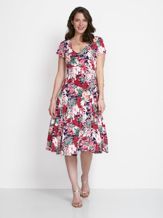 Robe courte évasée col V