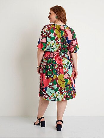 Robe courte évasée fleurie