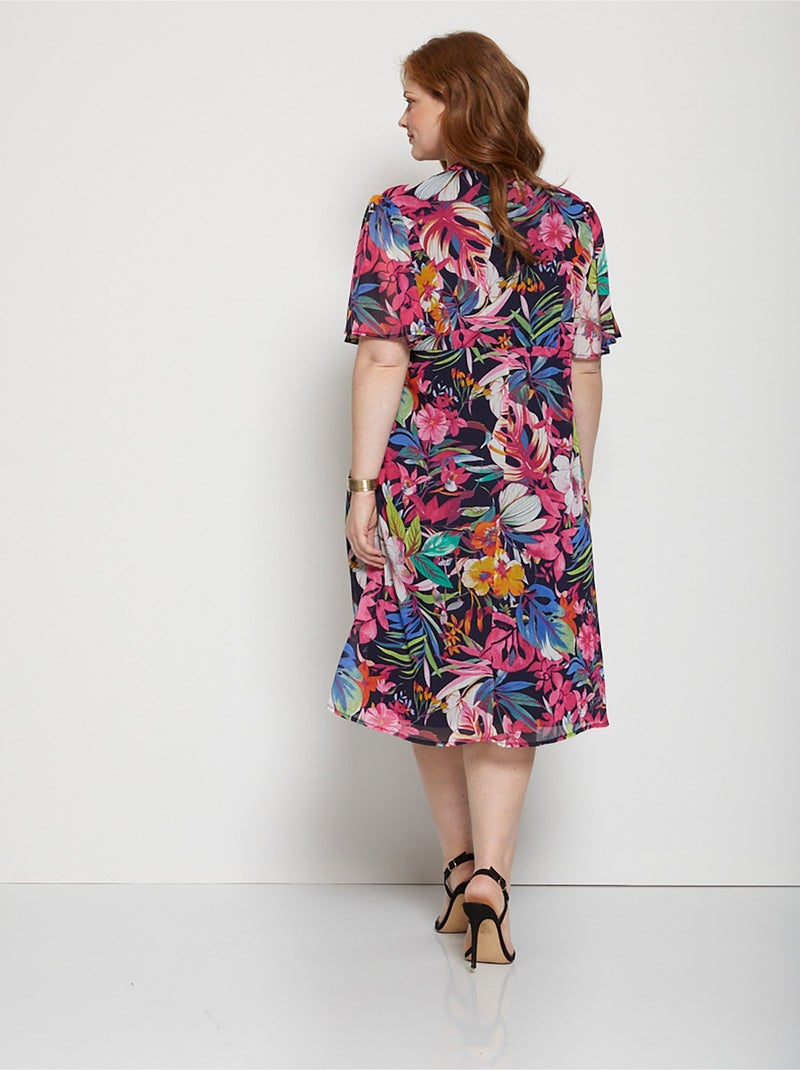 Robe courte évasée imprimé floral - Afibel Multicolore - Kiabi