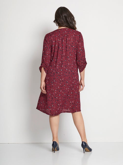 Robe courte évasée imprimé léopard - Kiabi