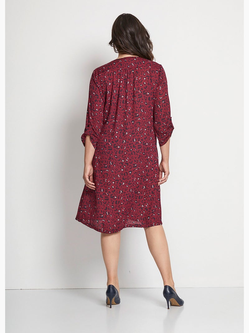 Robe courte évasée imprimé léopard Noir Rouge - Kiabi