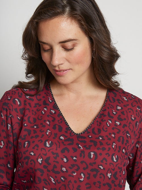 Robe courte évasée imprimé léopard - Kiabi