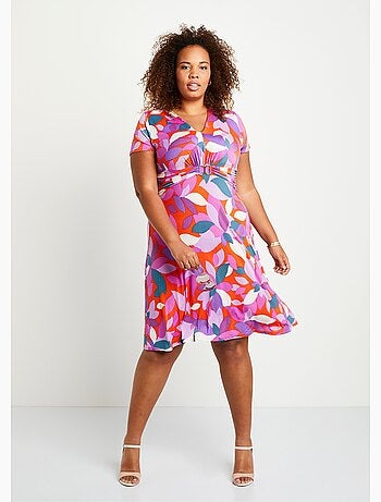 Robe courte évasée imprimée - AFIBEL