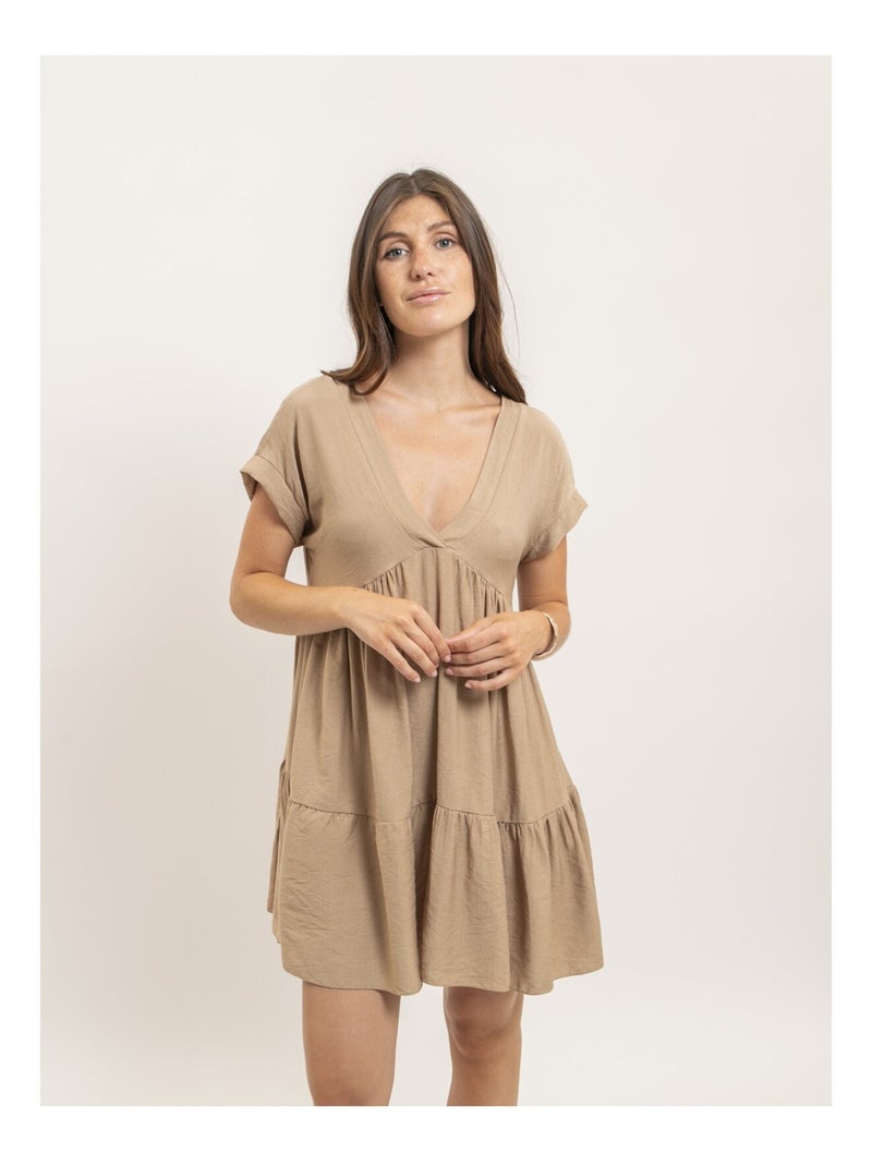 Robe courte évasée IPIANE Beige - Kiabi