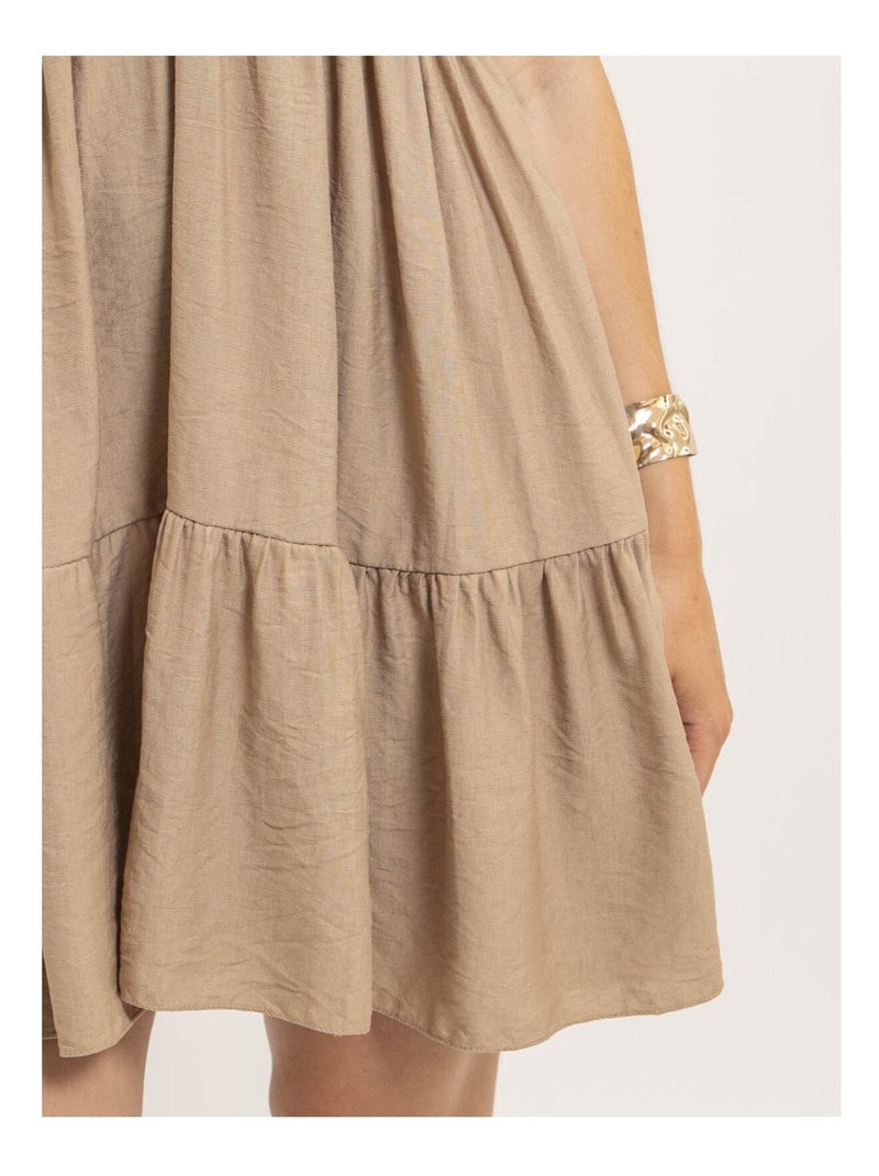 Robe courte évasée IPIANE Beige - Kiabi