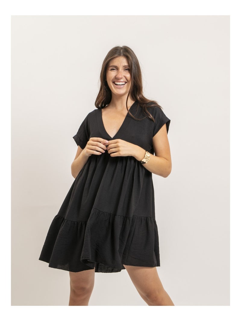 Robe courte évasée IPIANE Noir - Kiabi
