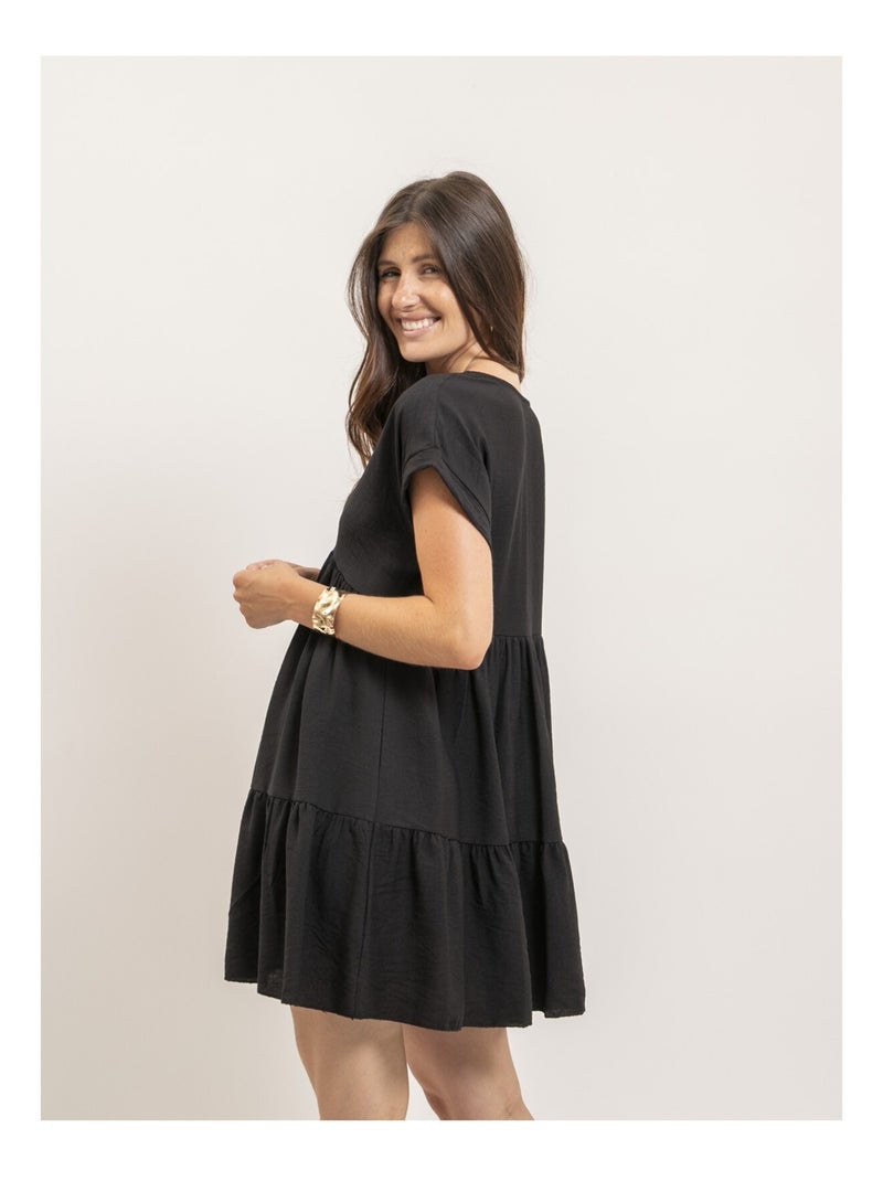 Robe courte évasée IPIANE Noir - Kiabi