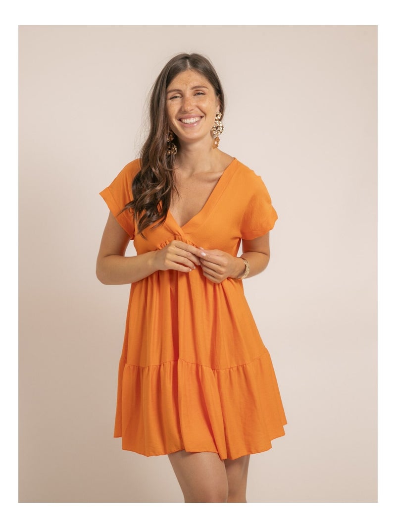 Robe courte évasée IPIANE Orange - Kiabi